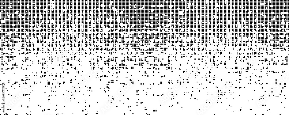 Aufkleber falling pixels on white background. abstract fading mosaic. technology digital data. vector geometri