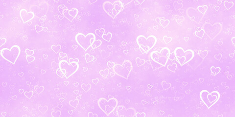 Colorful heart confetti in falling texture background.

(Tiles seamless, 2D rendering computer digitally generated illustration.)