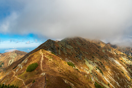 Otrhance mountain ridge in Zapadne Tatry mountains in Slovakia