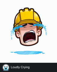 Construction Worker - Expressions - Concerned - Loudly Crying