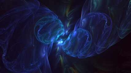 Fototapeta premium 3D rendering abstract blue fractal light background