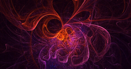 3D rendering abstract colorful fractal light background