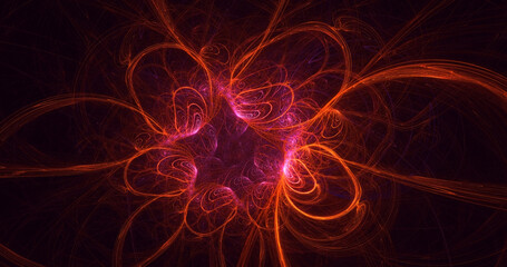 3D rendering abstract colorful fractal light background