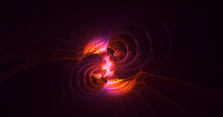 3D rendering abstract multicolor technology fractal light background