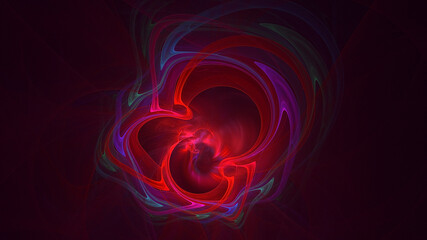 3D rendering abstract multicolor technology fractal light background