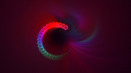 3D rendering abstract multicolor fractal light background