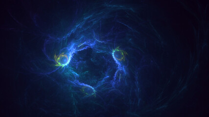 3D rendering abstract multicolor fractal light background