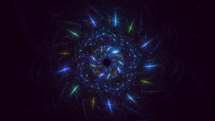 3D rendering abstract colorful fractal light background