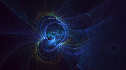 3D rendering abstract multicolor fractal light background