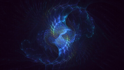 3D rendering abstract colorful fractal light background