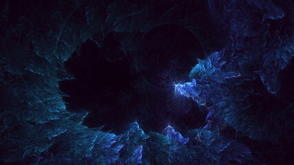 3D rendering abstract multicolor fractal light background