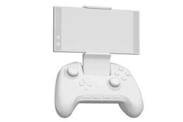Realistic joystick for playing games on a mobile phone on white background