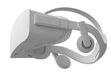 Virtual reality glasses isolated on white monochrome background. 3d render