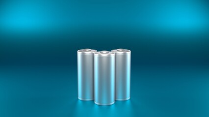 Lithium Battery concept - electrical power supply of rechargeable source - 3D illustration