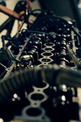 Naklejka na ściany i meble Close up of car engine