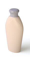 3d rendering, bottles for shampoo, hair conditioner, shower gel on a white background.