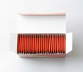 teab bag box isolated on white background.