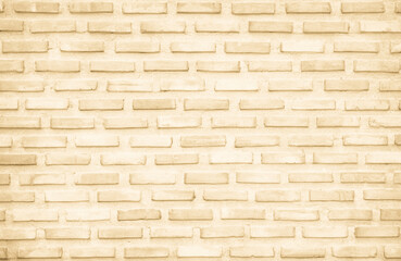 Cream and white brick wall texture background. Brickwork and stonework flooring interior design with concrete uneven color beige bricks stack decoration.
