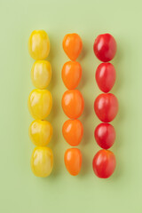 Colorful cherry tomatoes pattern top view