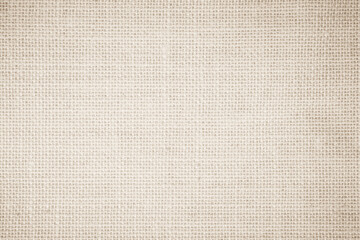 Fototapeta na wymiar Jute hessian sackcloth burlap canvas woven texture background pattern in light beige cream brown color blank decoration.