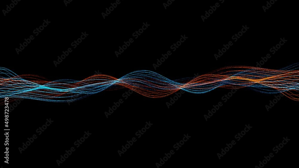 Poster animation of intro wave. movement in spiral of glowing lines, string. plexus of fire and ice. connec