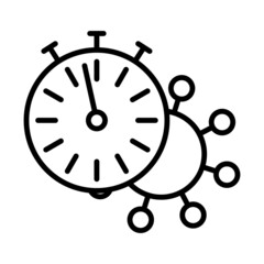 Coronavirus Molecule Under Stopwatch Icon