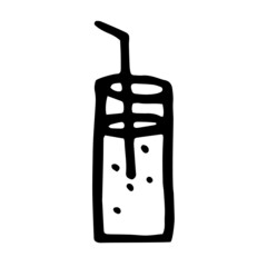 Cocktails doodle set. Vector illustration