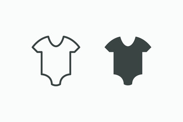 bodysuit, baby clothes vector icon set isolated. kid, clothing, newborn, child, infant symbol