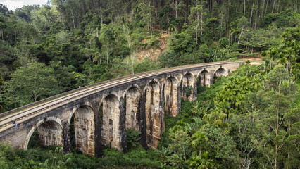 Fototapeta na wymiar Nine Arches Bridge without people, Ella, Sri Lanka.