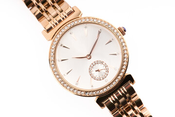 classic chronograph wristwatch. Swiss golden wrist watch. luxury fashion watch stainless steel...