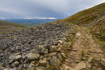 An ascent of High Cup Nick along the Pennine Way from Dufton in Westmorland