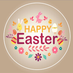 Illustration of a happy easter card