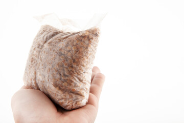 image of buckwheat white background 