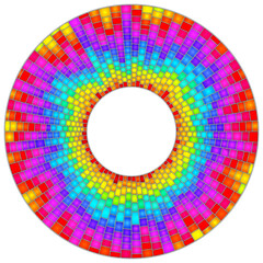 Obraz premium An illustration in the style of a stained glass window with a bright rainbow frame isolated on a white background