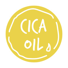 Cica oil label for natural beauty product advertising
