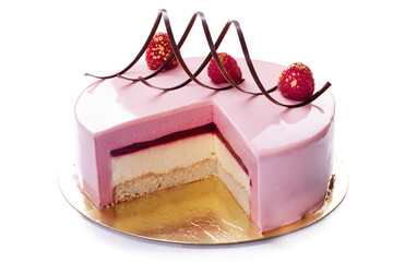 Pastry: Raspberries Cake. Jellies and souffle