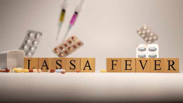 Fever disease was created from wooden cubes. Diseases and health.