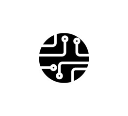 Circuit gear icon vector flat style