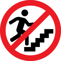 Do not run on staircase, Running on staircase is prohibited, Running on staircase is restricted