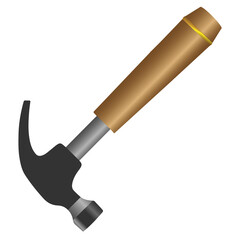 claw hammer with wooden handle