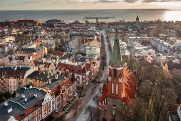 Crédence de cuisine en verre imprimé La Baltique, Sopot, Pologne Aerial landscape of Sopot city at Baltic sea, Poland