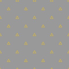 Tile vector pattern with yellow triangles on grey background for seamless decoration wallpaper
