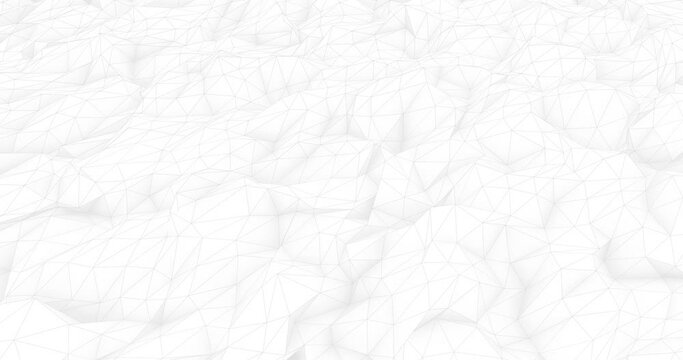 White light minimal geometric background in loop. Polygonal abstract background
