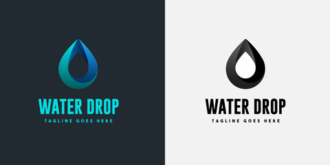 Drop of water vector logo design template, vector water logotype for branding label