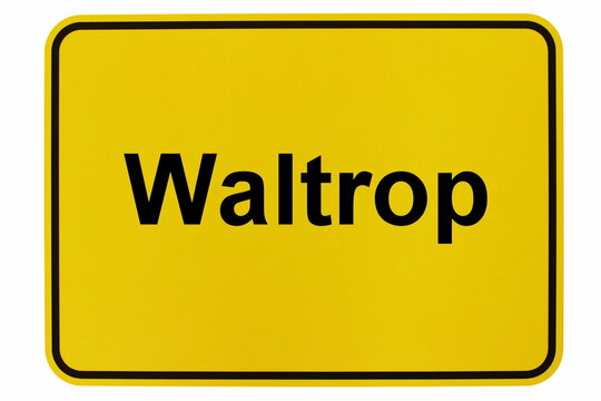 Illustration eines Ortsschildes der Stadt Waltrop
