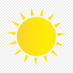 Sun icon. Weather sun icon. Yellow sun star. Summer elements for design. Vector illustration