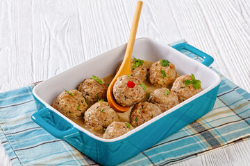Banh Mi Vietnamese spicy Meatballs, top view