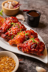 Korean fried chicken, choose the focal point.