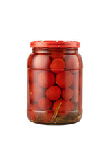 Preservation of products in glass packaging. Retro jars, eco products, natural food packaging.