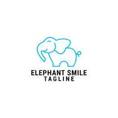 Smile elephant logo icon design template. luxury, premium vector